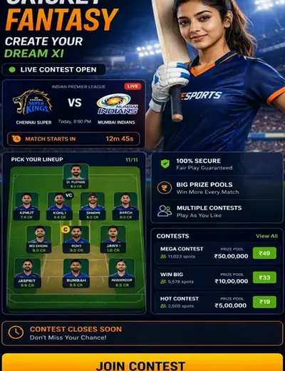 Wwws9bet (s 9 bet) fantasy cricket & matchday visual 3